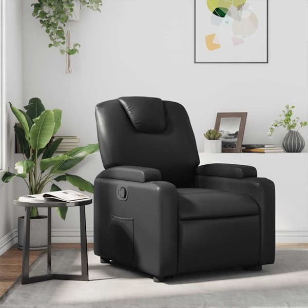 Reclinerfåtölj svart konstläder