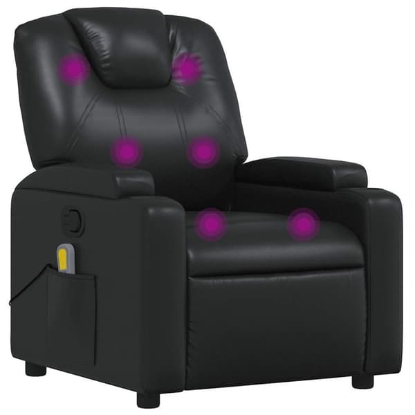 Massagefåtölj svart konstläder