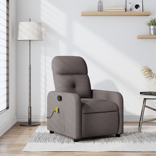 Massagefåtölj taupe tyg