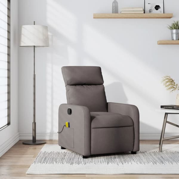 Massagefåtölj taupe tyg