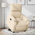 Miniatyrbild 1 av 2: Reclinerfåtölj med uppresningshjälp gräddvit mikrofibertyg