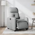 Miniatyrbild 1 av 2: Elektrisk reclinerfåtölj ljusgrå tyg