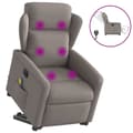 Miniatyrbild 1 av 2: Elektrisk massagefåtölj med uppresningshjälp taupe tyg
