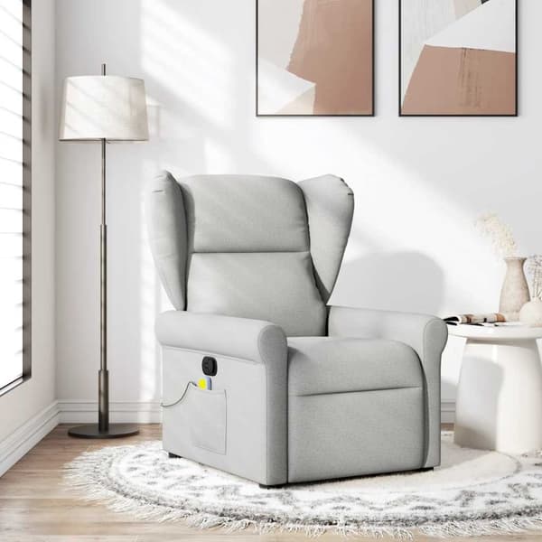 Massagefåtölj molngrå tyg
