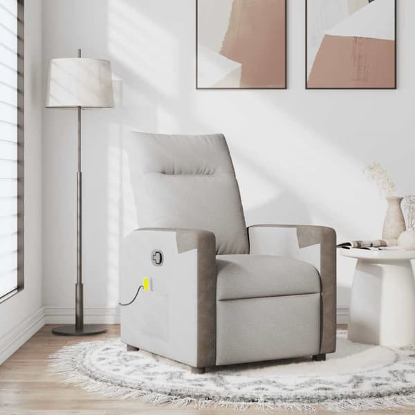 Massagefåtölj molngrå tyg