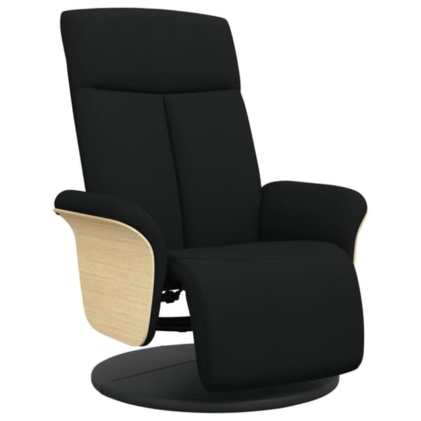 Reclinerfåtölj med fotstöd svart tyg