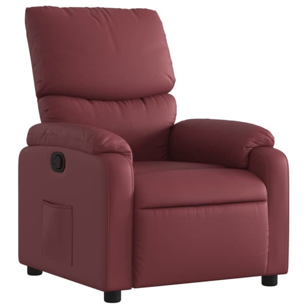 Reclinerfåtölj vinröd konstläder