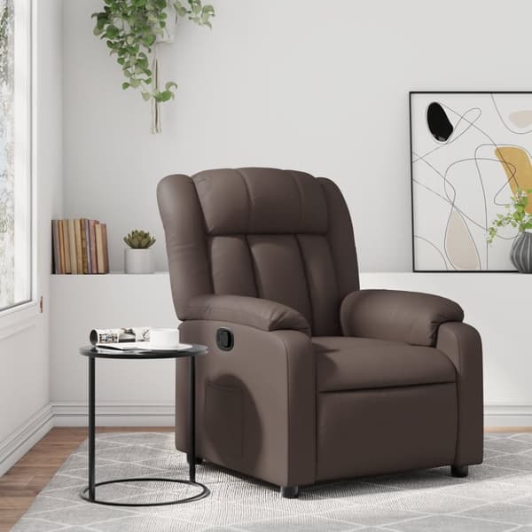 Reclinerfåtölj brun konstläder