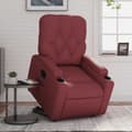 Miniatyrbild 1 av 2: Reclinerfåtölj med uppresningshjälp vinröd konstläder