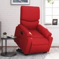 Miniatyrbild 1 av 2: Reclinerfåtölj med uppresningshjälp röd konstläder