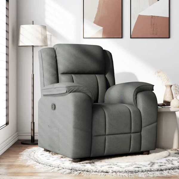 Reclinerfåtölj mörkgrå tyg