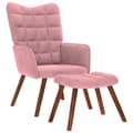 Miniatyrbild 1 av 2: Vilstol med fotpall rosa sammet
