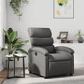 Miniatyrbild 1 av 2: Reclinerfåtölj grå konstläder