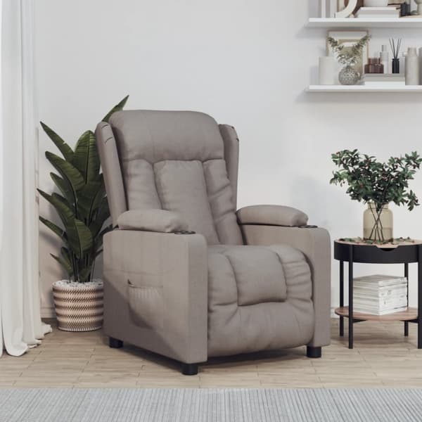 Elektrisk reclinerfåtölj taupe tyg