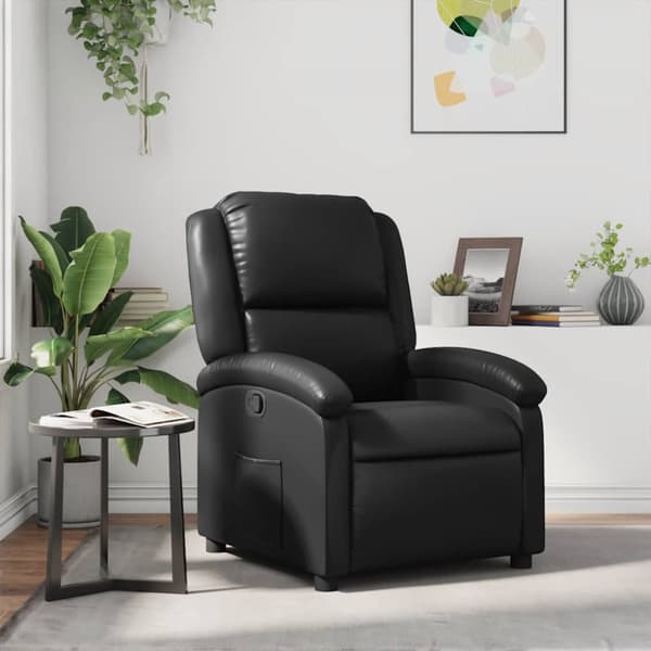 Reclinerfåtölj svart konstläder