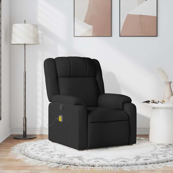 Massagefåtölj svart tyg