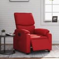 Miniatyrbild 1 av 2: Elektrisk reclinerfåtölj röd konstläder