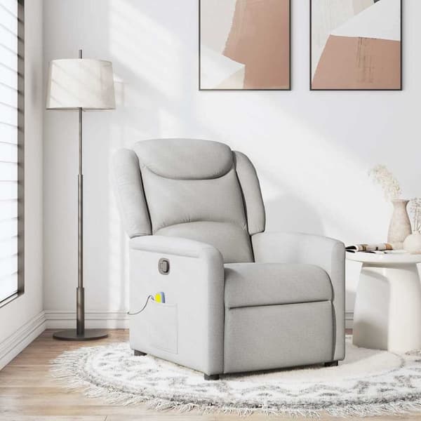 Massagefåtölj molngrå tyg