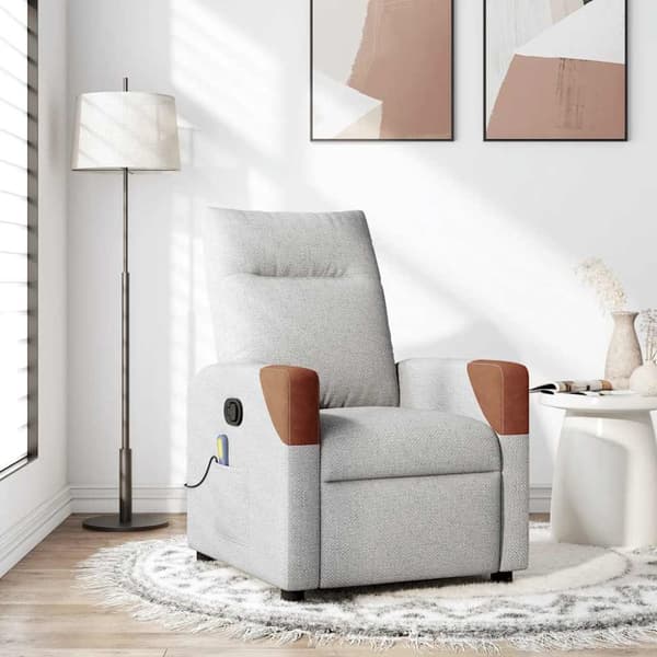 Massagefåtölj molngrå tyg