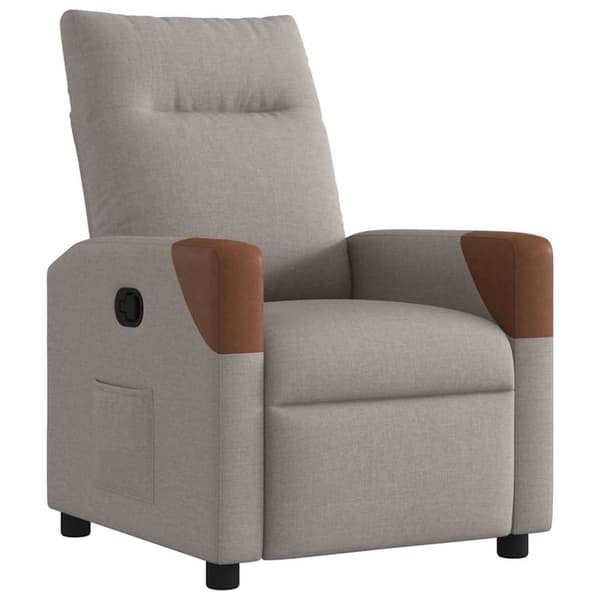 Reclinerfåtölj taupe tyg
