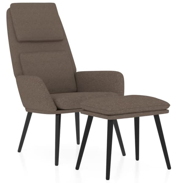 Vilstol med fotpall taupe tyg