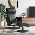 Miniatyrbild 1 av 2: Massagefåtölj med fotpall svart konstläder