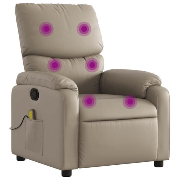 Massagefåtölj cappuccino konstläder