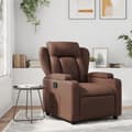 Miniatyrbild 1 av 2: Reclinerfåtölj brun konstläder