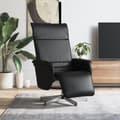 Miniatyrbild 1 av 2: Reclinerfåtölj med fotstöd svart konstläder
