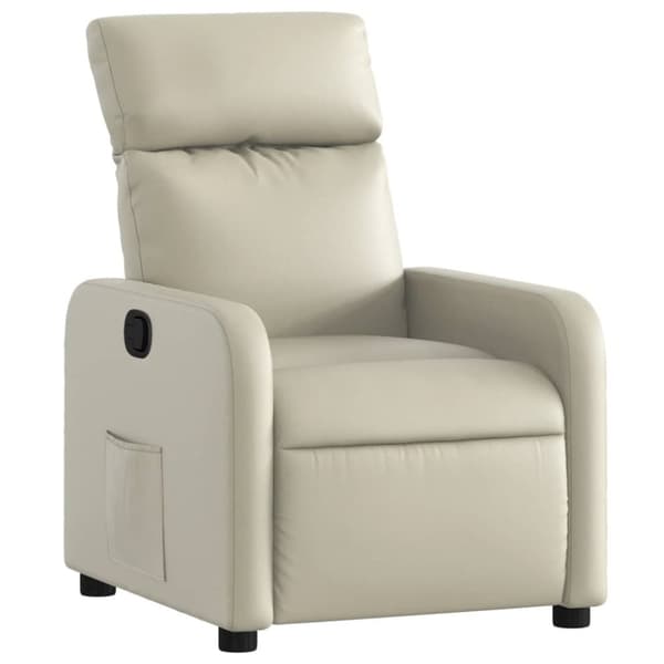 Reclinerfåtölj gräddvit konstläder