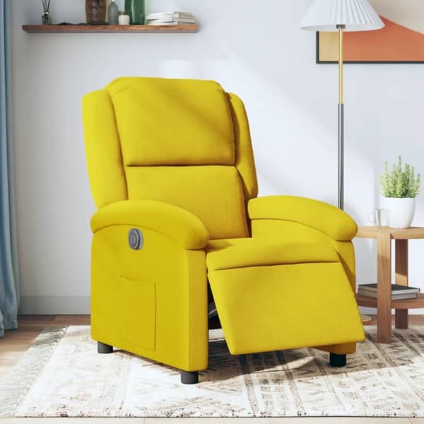 Elektrisk Reclinerfåtölj gul sammet