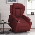 Miniatyrbild 1 av 2: Reclinerfåtölj med uppresningshjälp vinröd konstläder