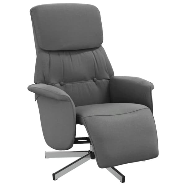 Reclinerfåtölj med fotstöd mörkgrå tyg