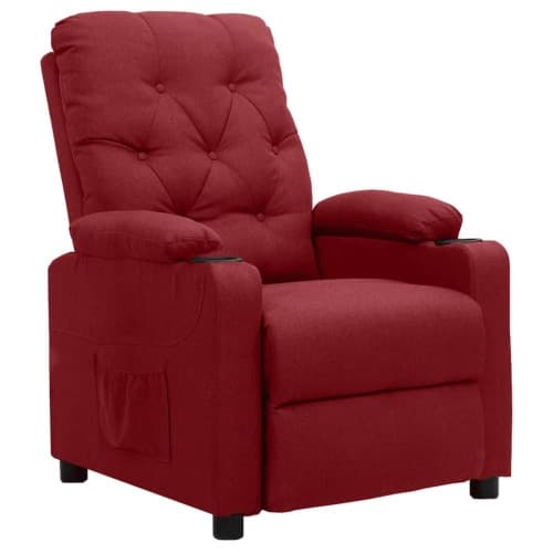 Reclinerfåtölj vinröd tyg