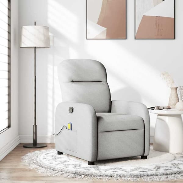 Massagefåtölj molngrå tyg
