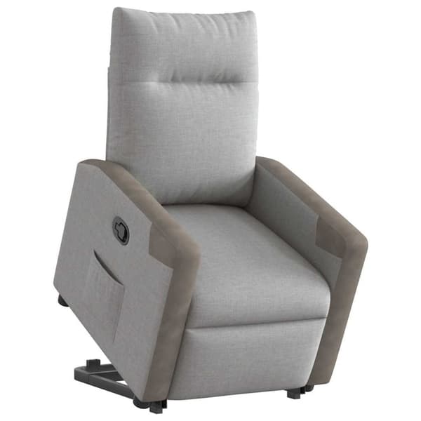 Reclinerfåtölj med uppresningshjälp molngrå tyg