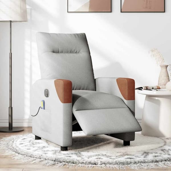 Elektrisk massagefåtölj molngrå tyg