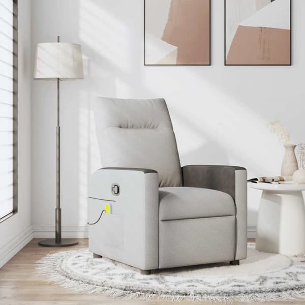 Massagefåtölj molngrå tyg
