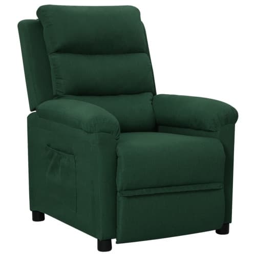 Reclinerfåtölj mörkgrön tyg