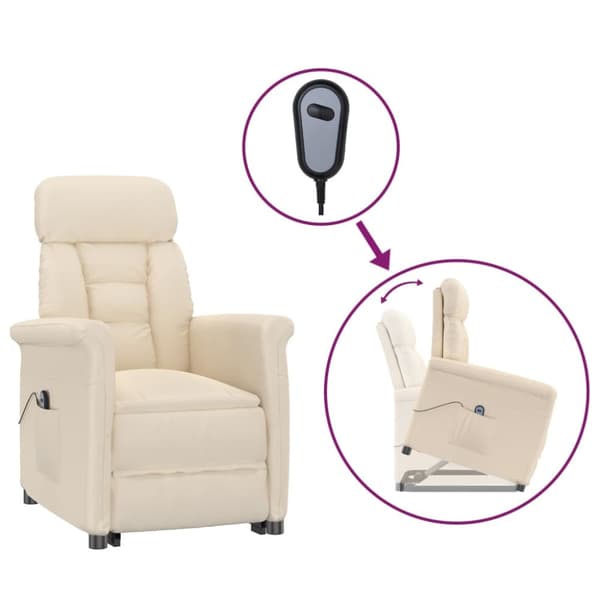 Elektrisk reclinerfåtölj beige mikrofiber