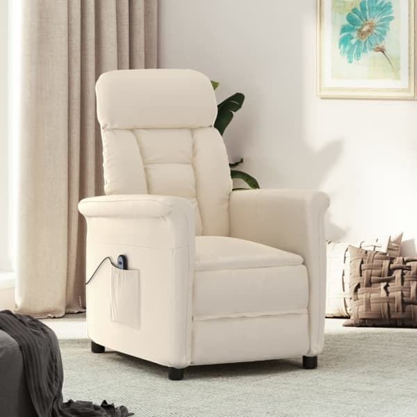 Elektrisk reclinerfåtölj beige mikrofiber