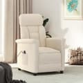 Miniatyrbild 1 av 2: Elektrisk reclinerfåtölj beige mikrofiber