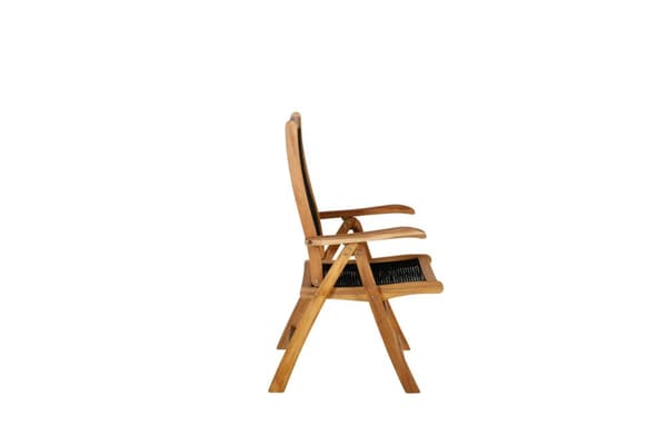 FURNLUX UTOMHUS RECLINER STOL PETER SVART & AKACIA 57CM
