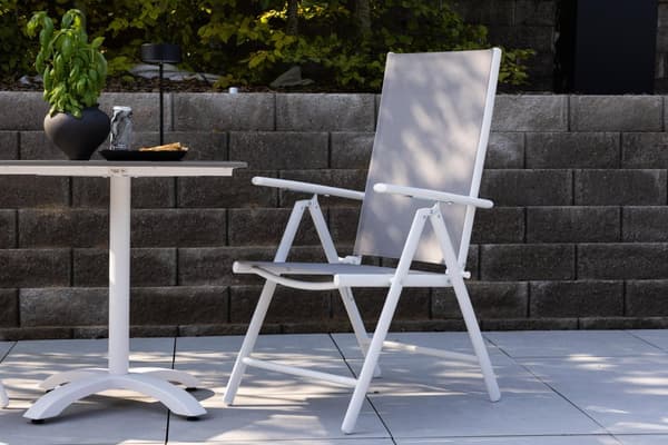 FURNLUX UTOMHUS RECLINER STOL BREAK GRÅ & VIT 55CM
