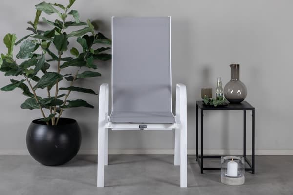 FURNLUX UTOMHUS RECLINER STOL COPACABANA GRÅ & VIT 57CM