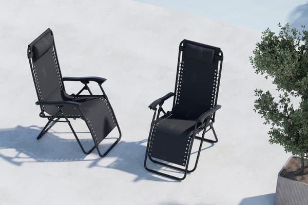 FURNLUX UTOMHUS RECLINER STOL VULCANO SVART 64CM