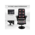 Miniatyrbild 4 av 6: Chaise longue HOMCOM Förvaringsutrymme med 10 vibrationspunkter Syntetläder svart 76 x 81 x 105 cm
