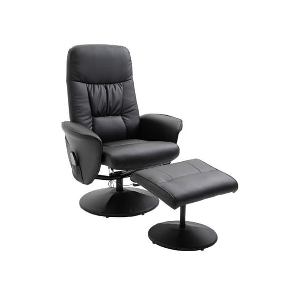 Chaise longue HOMCOM Förvaringsutrymme med 10 vibrationspunkter Syntetläder svart 76 x 81 x 105 cm