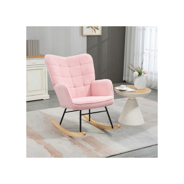 Sängsoffa för rum, kapacitet 120 kg, imitation av lammull, färg rosa