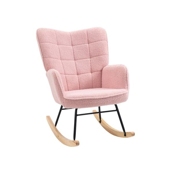 Sängsoffa för rum, kapacitet 120 kg, imitation av lammull, färg rosa